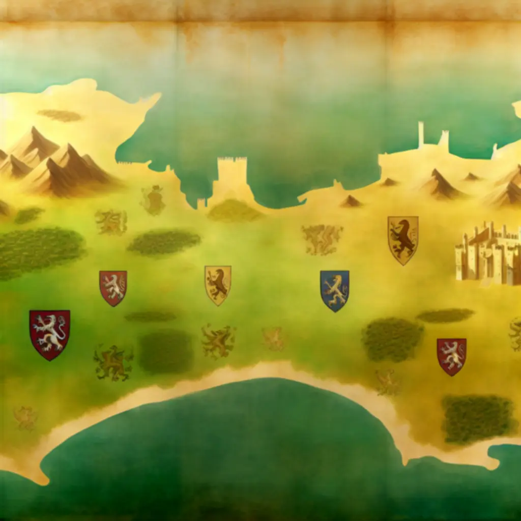 Panorama mapy i herby z Crusader Kings